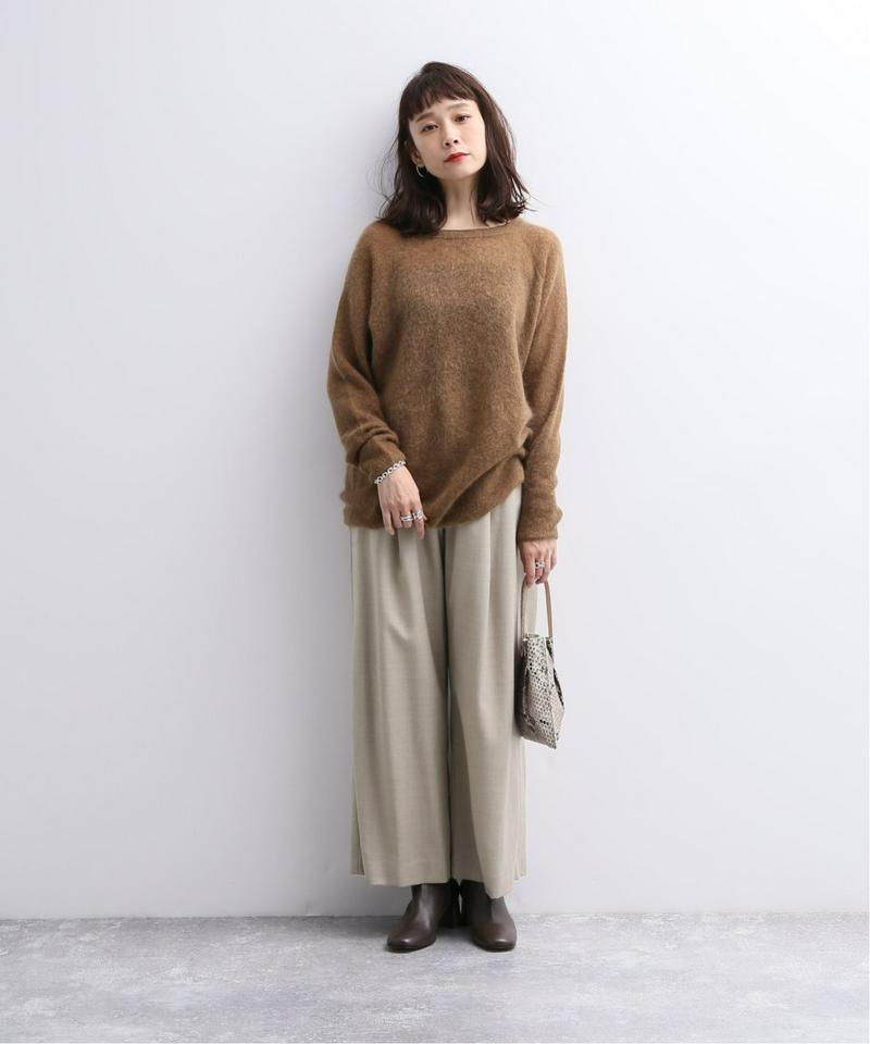 ウールレーヨンワイドパンツ