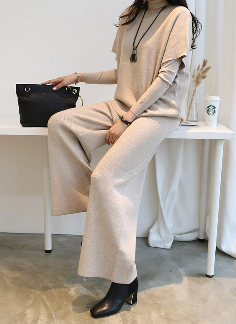 ウール混ニット上下3SET