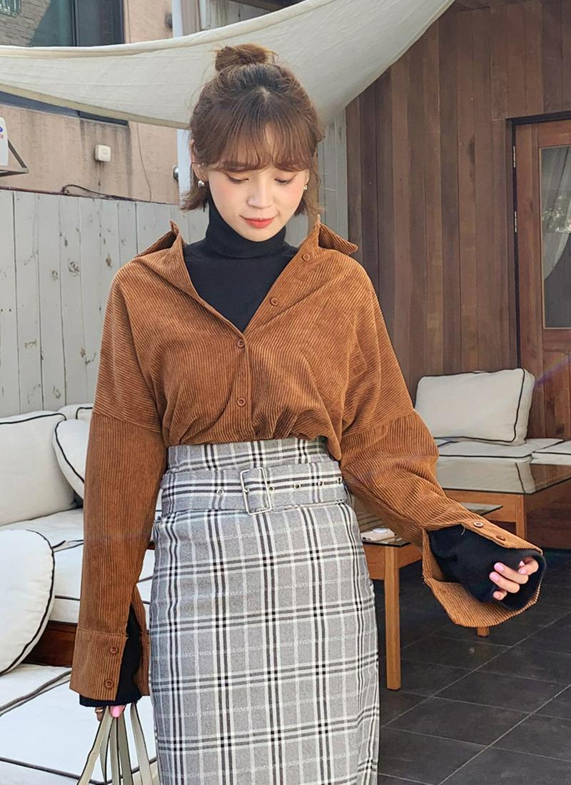 ルーズコーデュロイシャツ・全3色