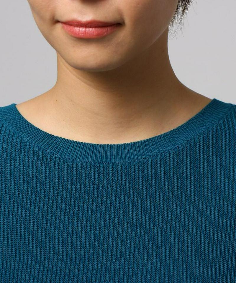 【洗える】リブ切り替えニットプルオーバー