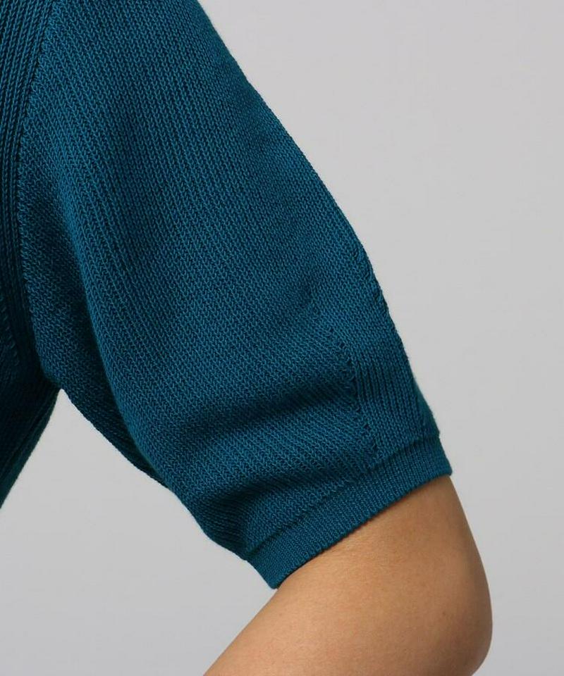 【洗える】リブ切り替えニットプルオーバー