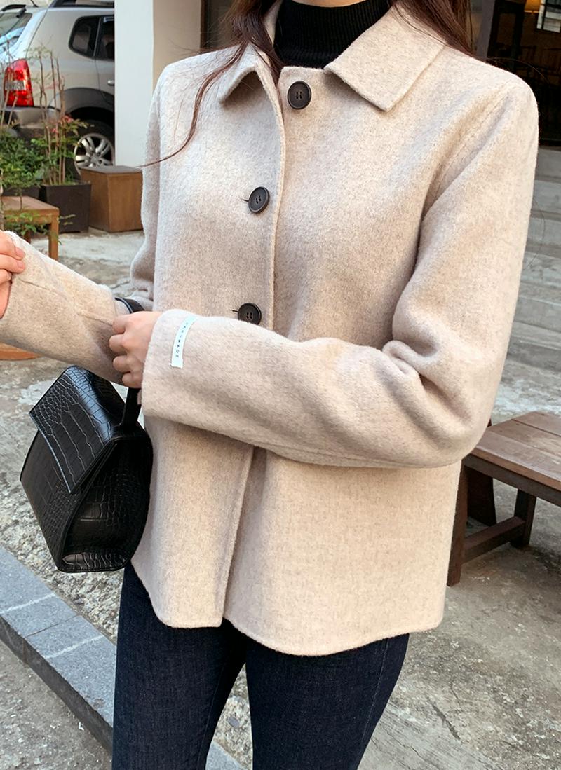ウールブレンドハーフコート