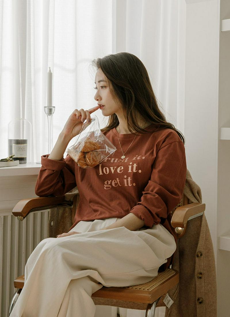 レタリングロングTシャツ