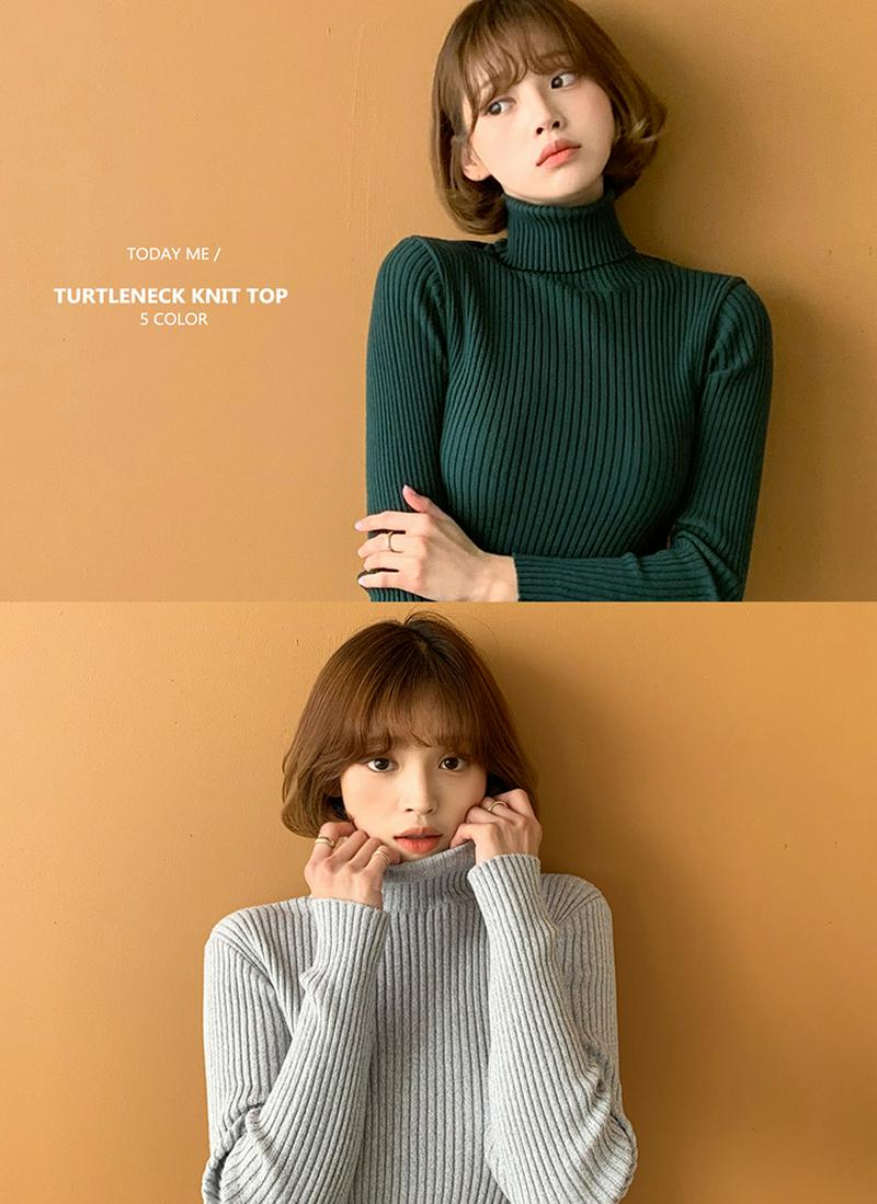 リブタートルネックニット・全6色