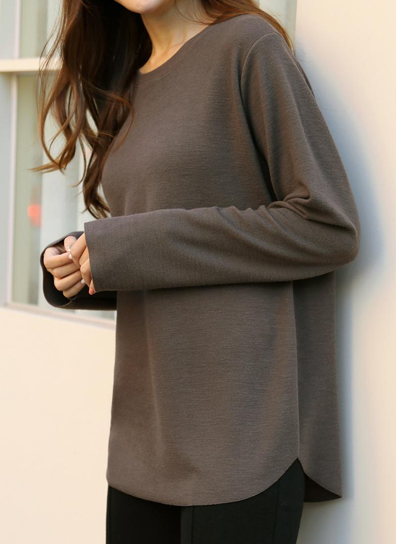 ラウンドヘム長袖Tシャツ