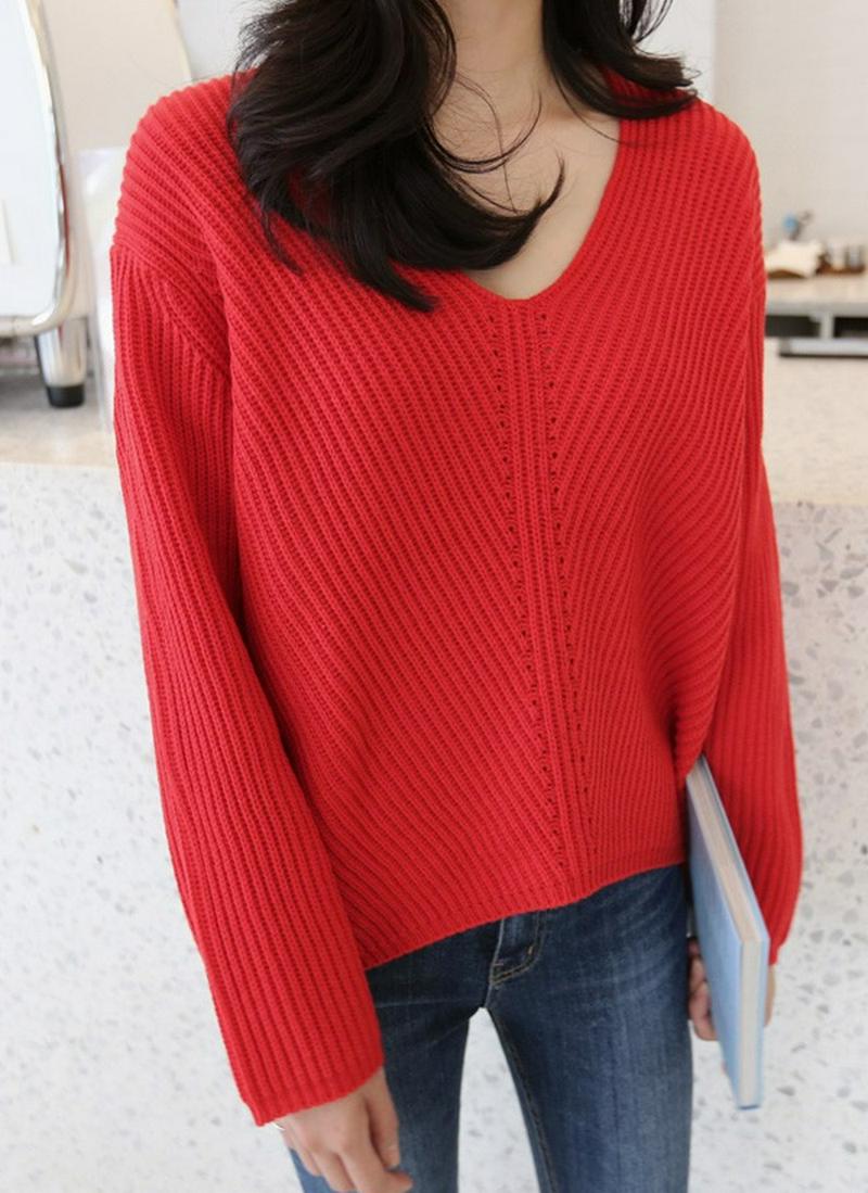 センターラインリブニット