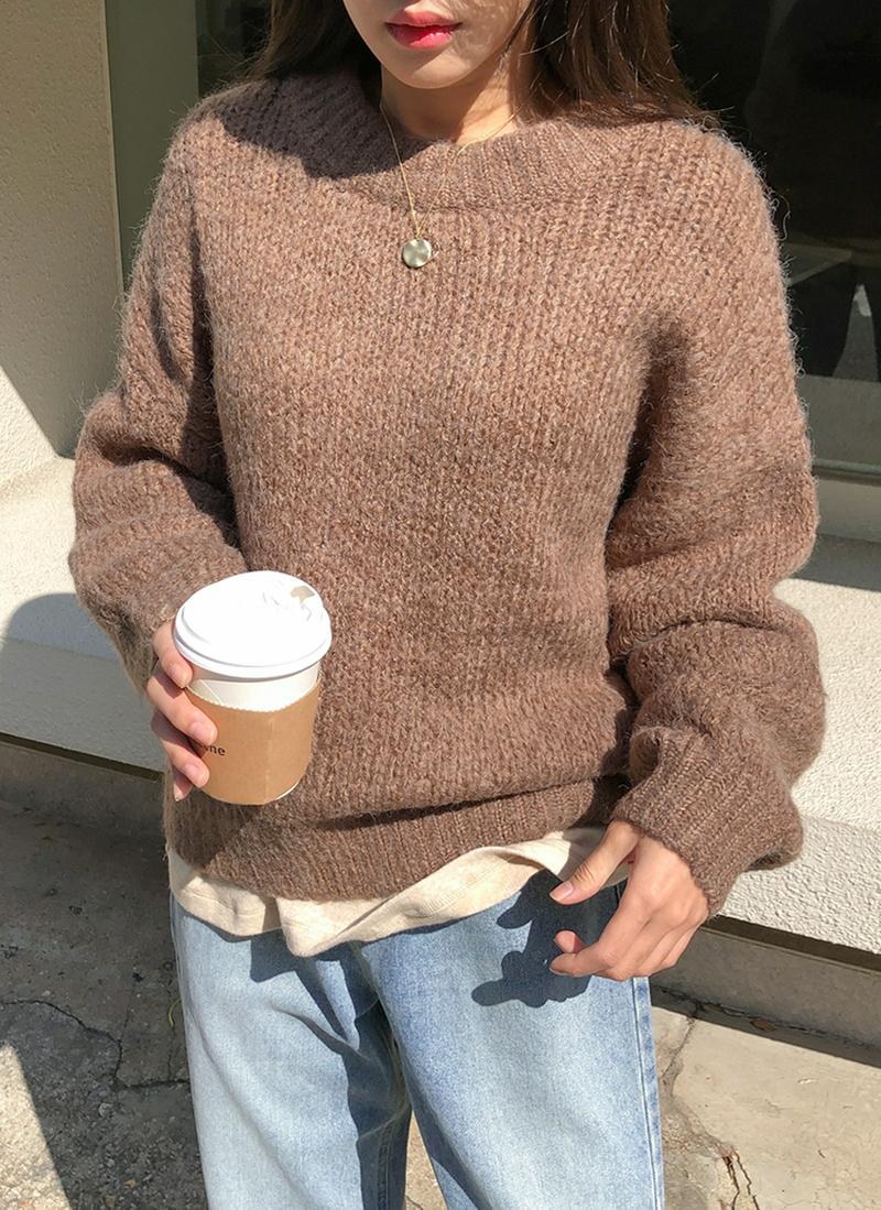 オーバーフィットラウンドニット