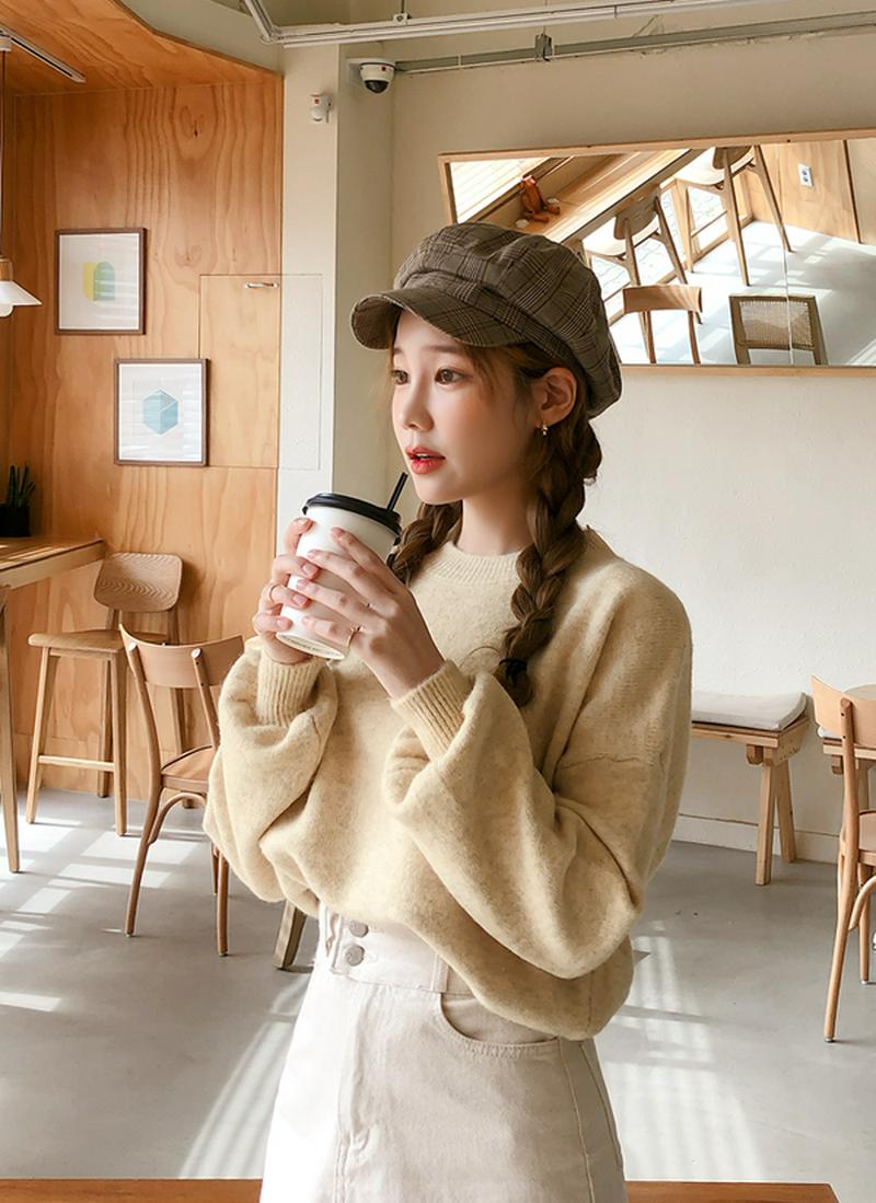 ウール混バルーンスリーブニット