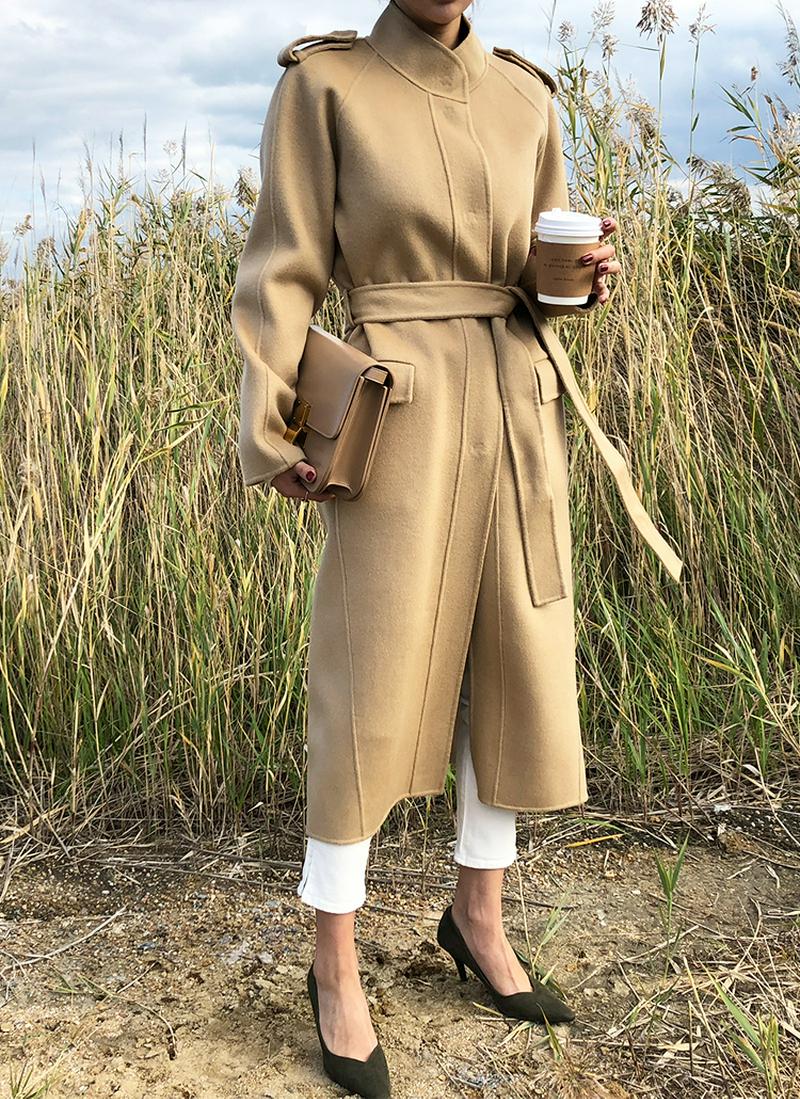 ウールスタンドカラーコート