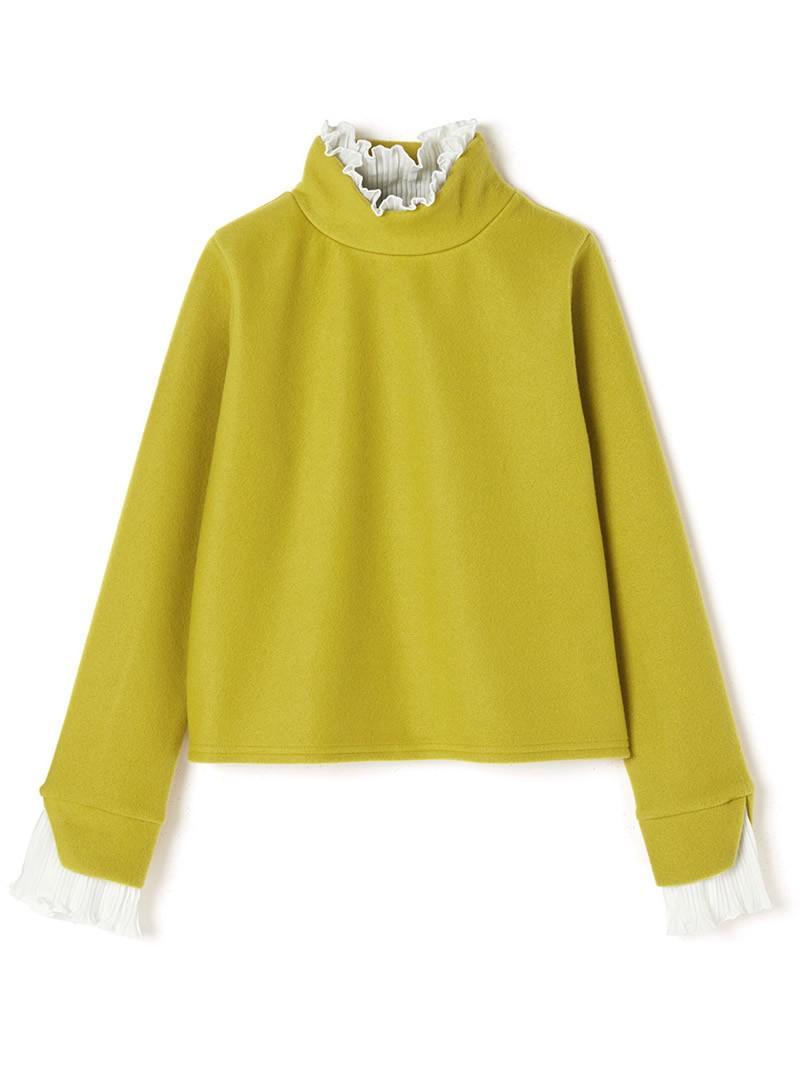 シフォンプリーツドッキングトップス