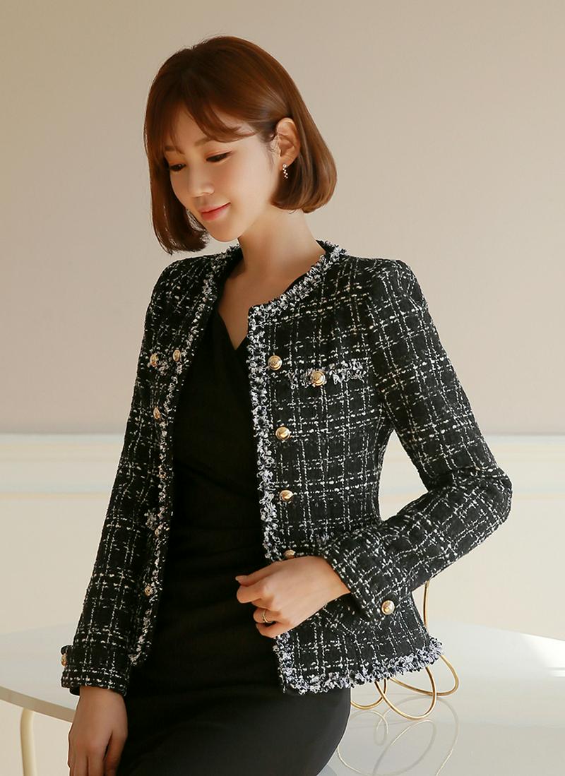 フリンジツイードジャケット