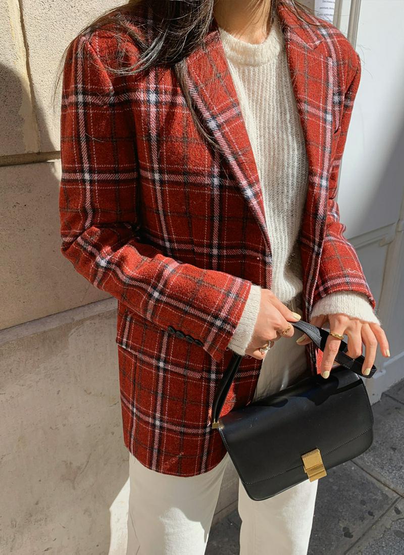 タータンチェックウールジャケット