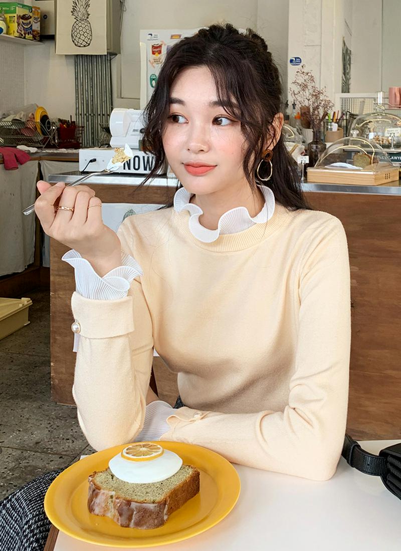 プリーツパールポイントニット・全2色