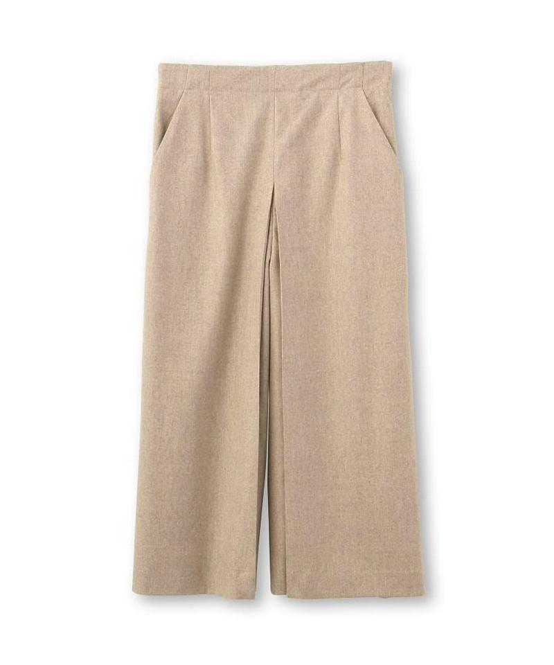 ウールアンゴラ混フラノタックワイドパンツ