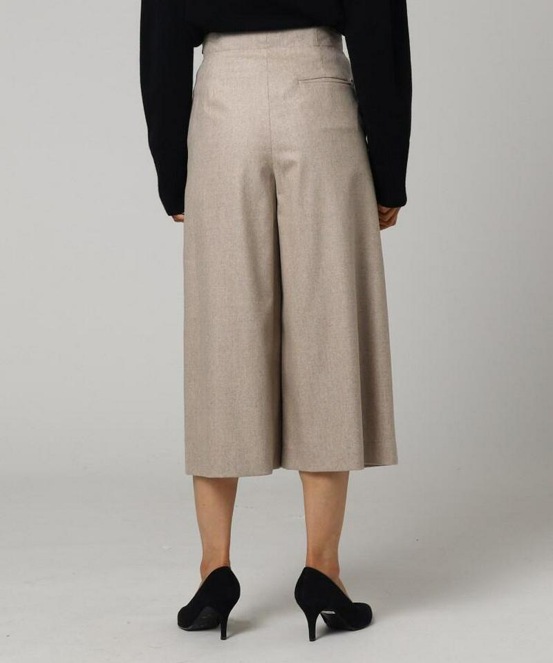 ウールアンゴラ混フラノタックワイドパンツ