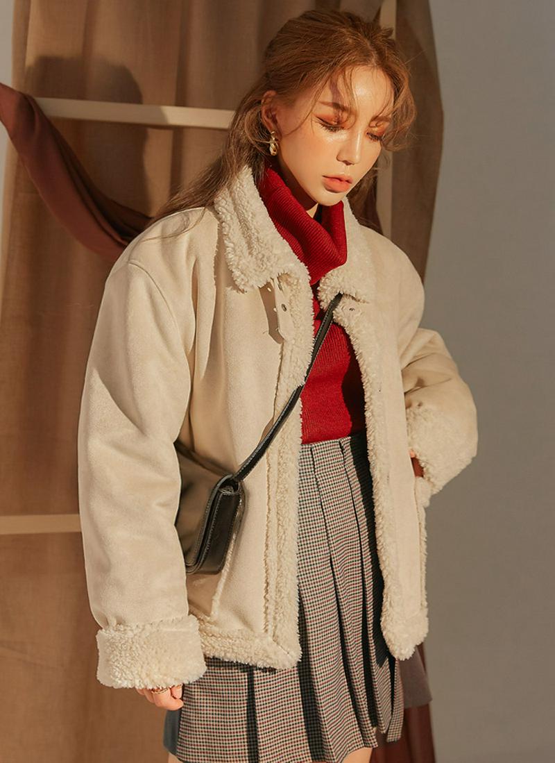 ボアカラームートン風ジャケット