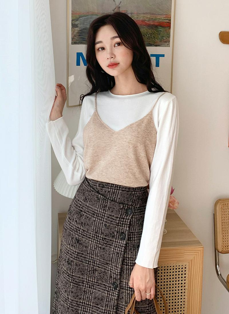 ロールニット&スリーブレスSET・全2色