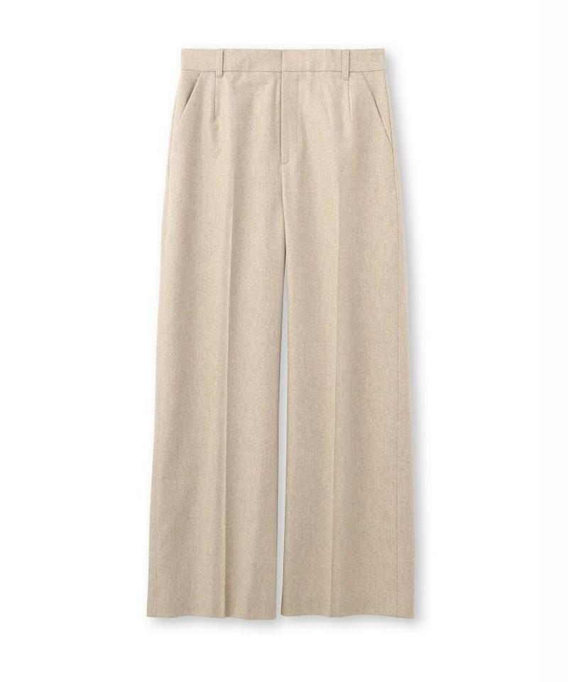 ウール混フラノセミワイドパンツ
