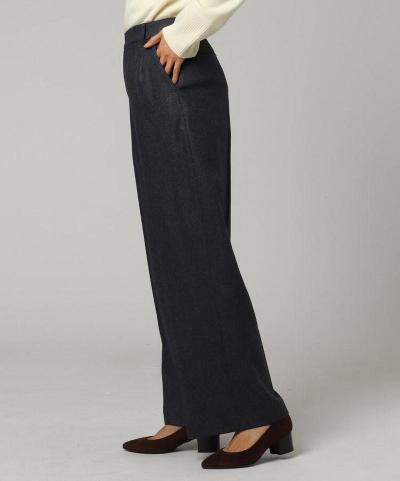 ウール混フラノセミワイドパンツ