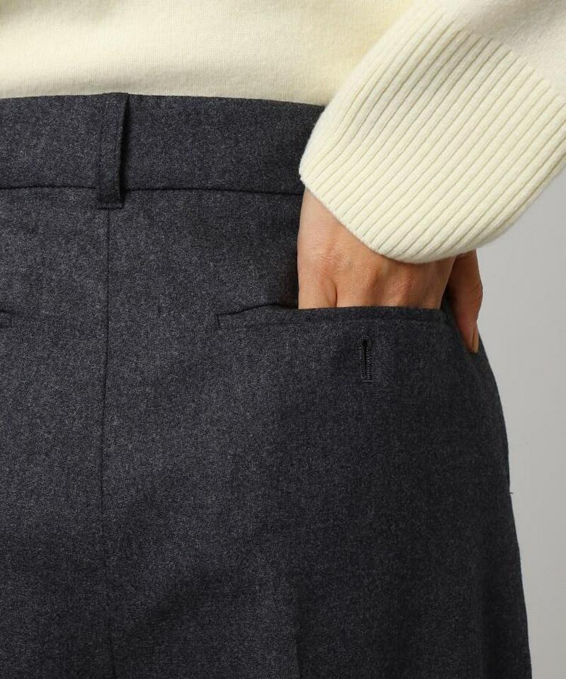 ウール混フラノセミワイドパンツ