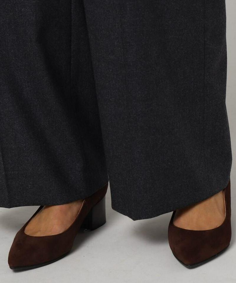 ウール混フラノセミワイドパンツ