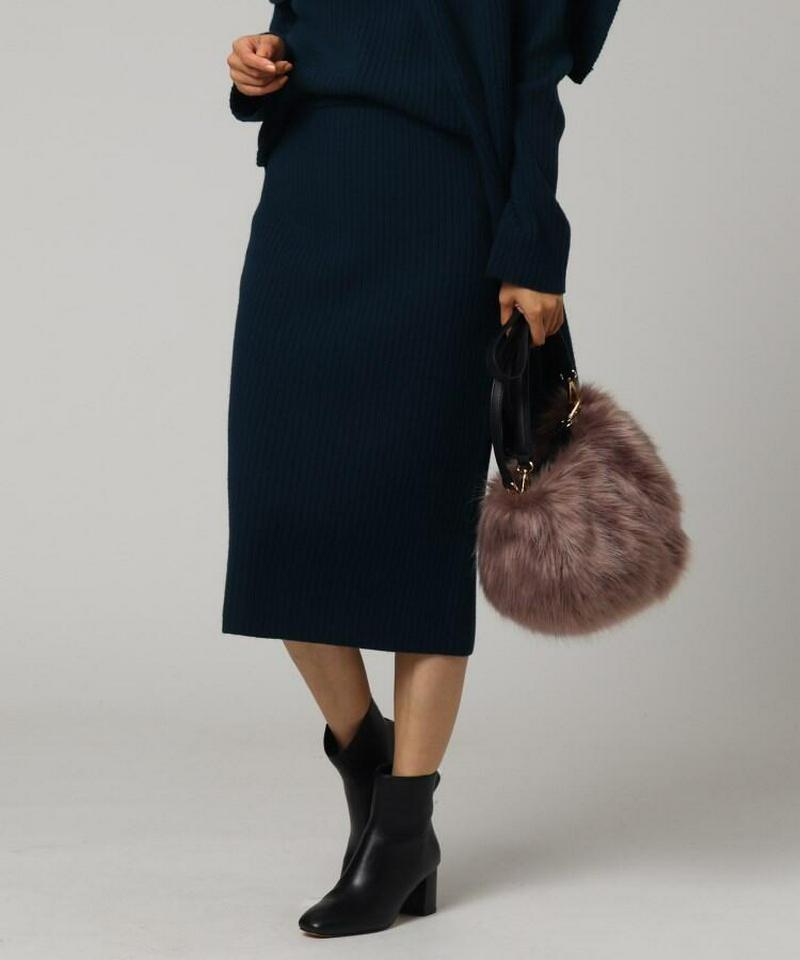 ウールリブタイトニットスカート