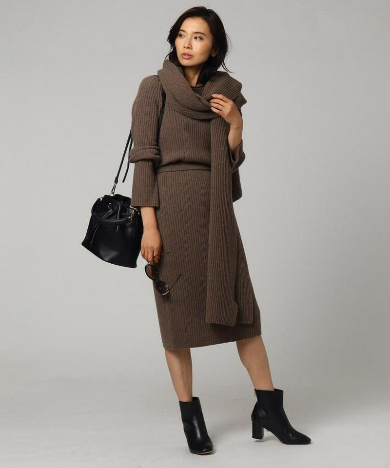 ウールリブタイトニットスカート