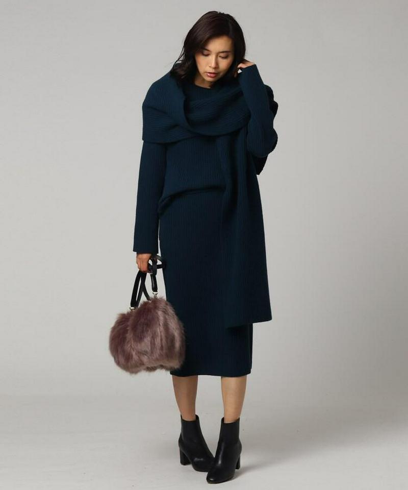 ウールリブタイトニットスカート