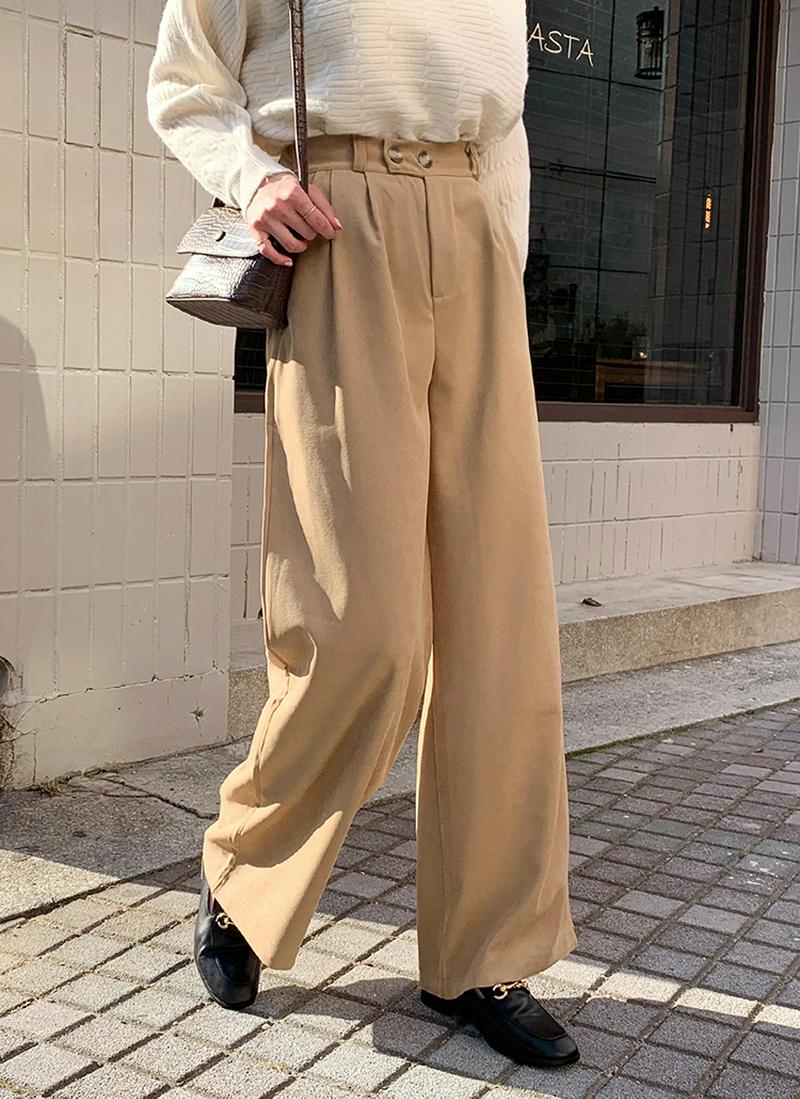 ツーボタンワイドパンツ・全3色