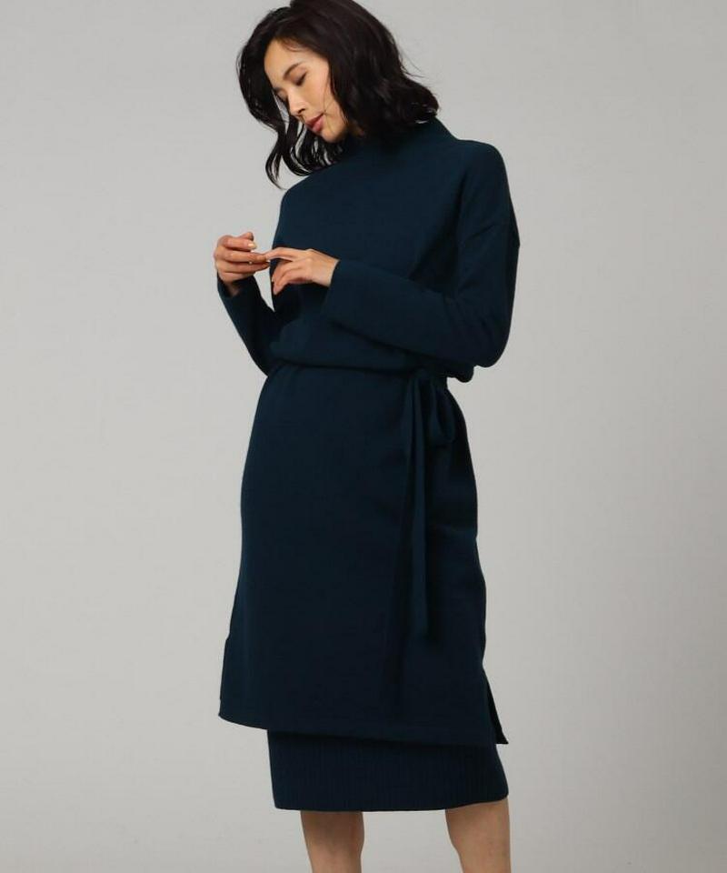 ハイゲージボトルネックニットワンピース