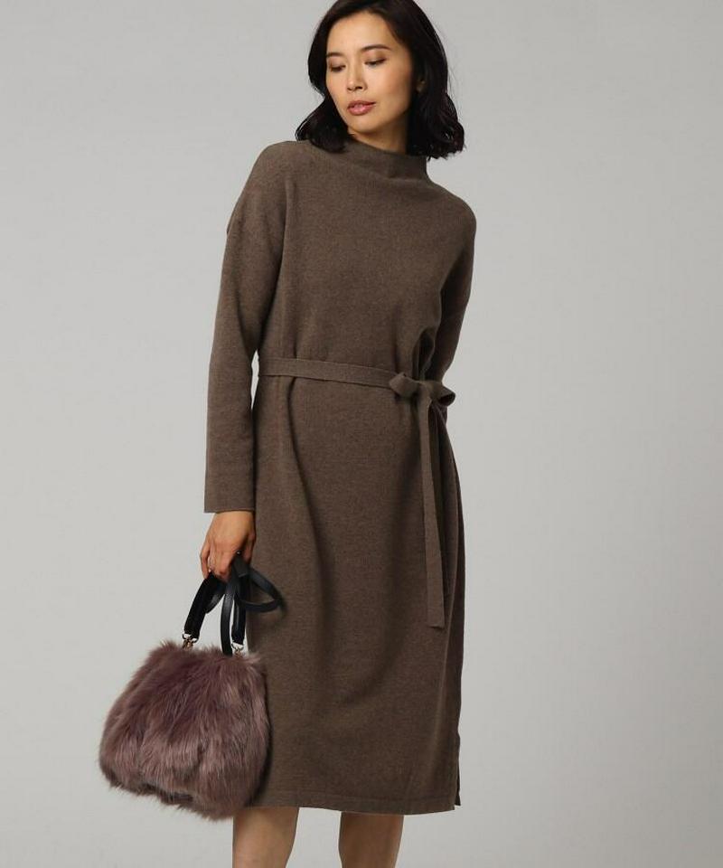 ハイゲージボトルネックニットワンピース