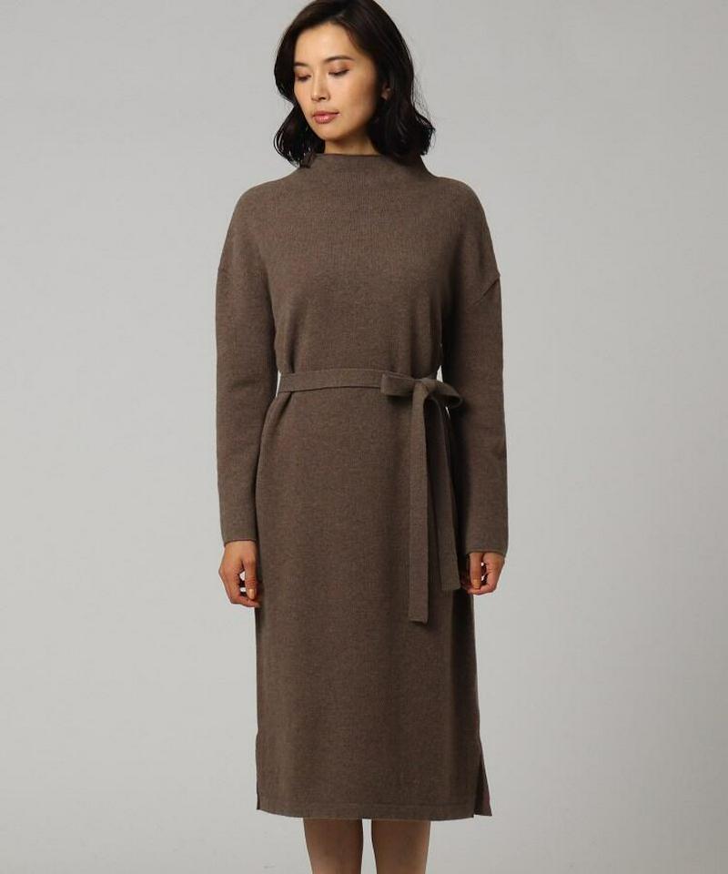 ハイゲージボトルネックニットワンピース