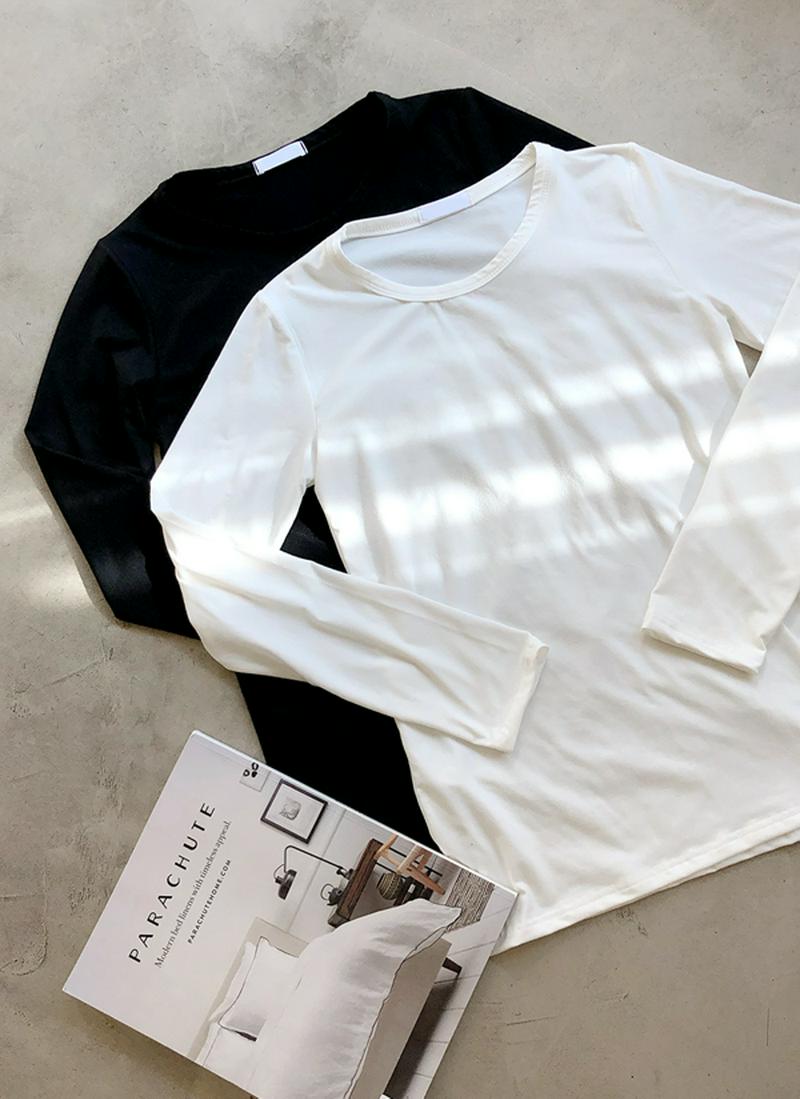 ラウンドネック起毛Tシャツ