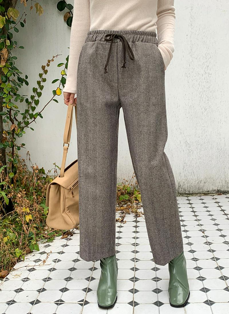 ヘリンボーンドロストパンツ・全3色