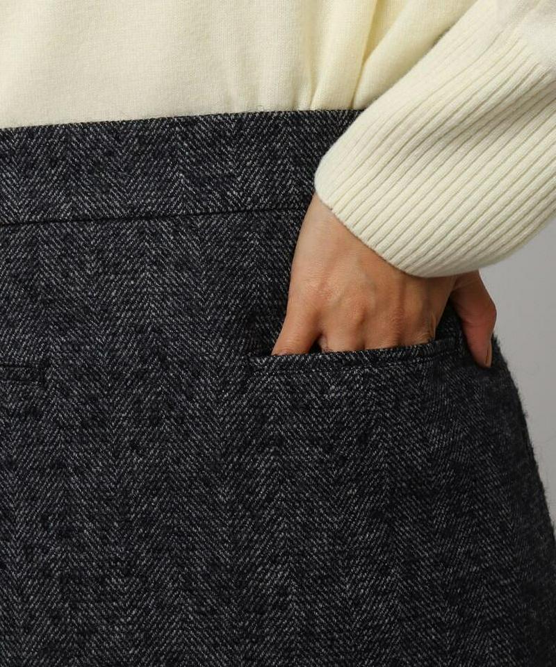 ループへリンボン前スリットスカート