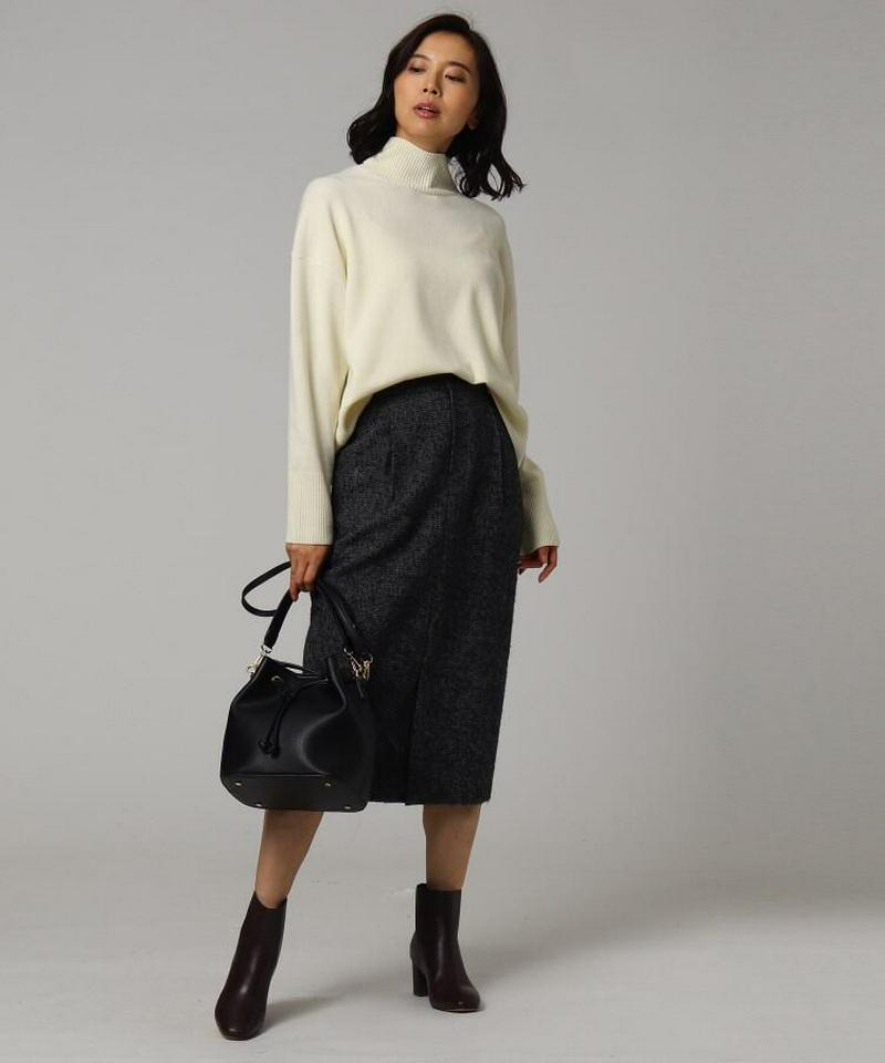 ループへリンボン前スリットスカート