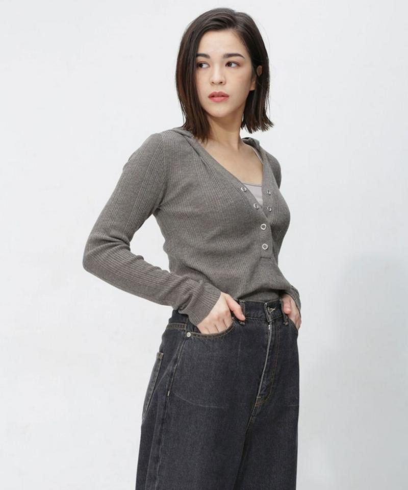 Rib Hooded Knit（R JUBILEE）