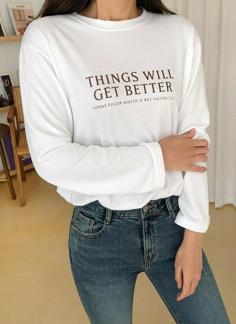 THINGSレタリング長袖Tシャツ