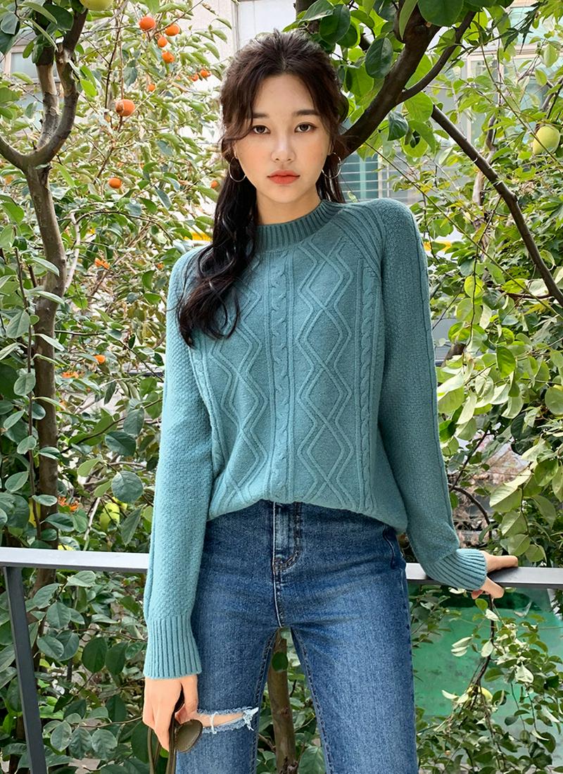 ジグザグツイストラグランニット・全3色