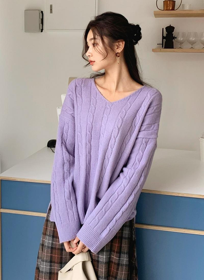 アンバランスヘムツイストニット・全3色