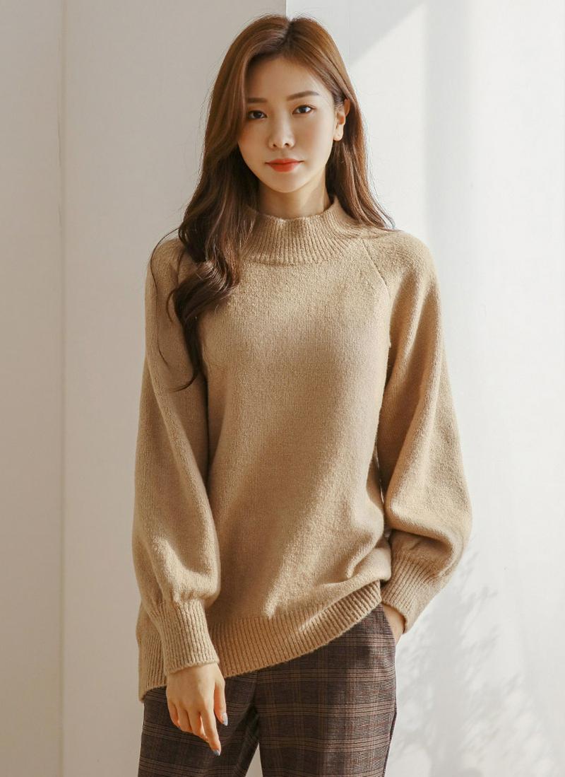 パフスリーブラグランニット