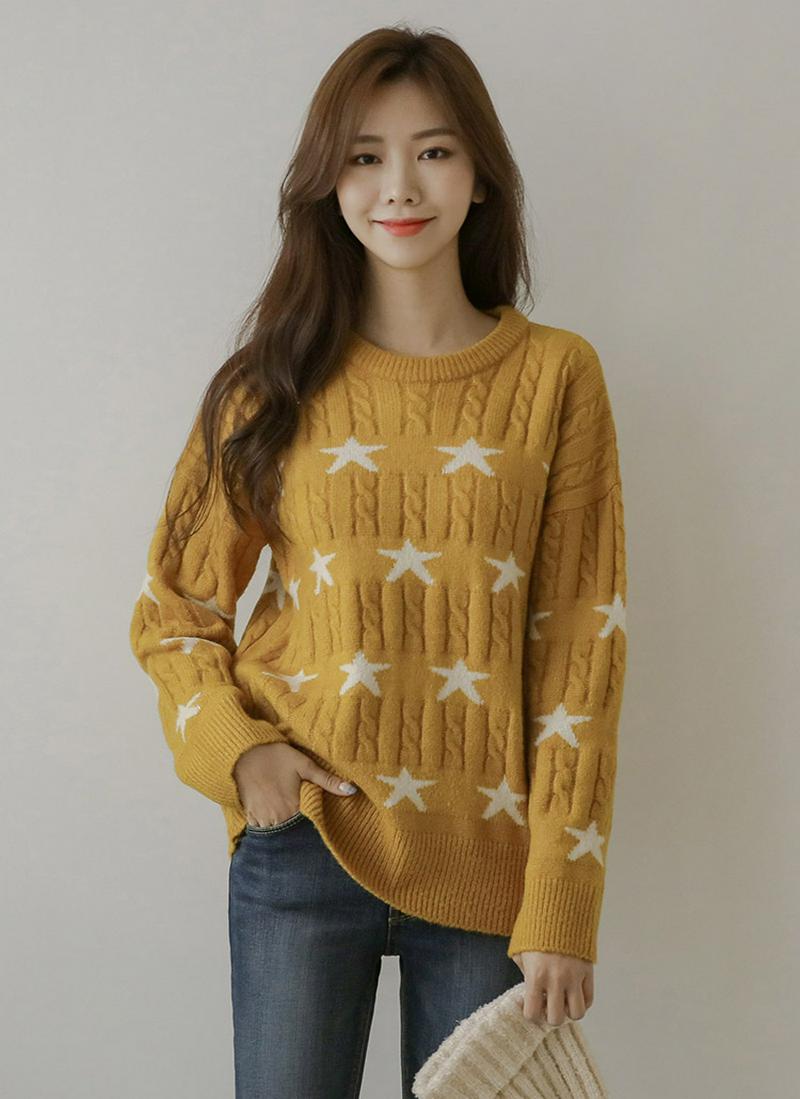 スターケーブルニット