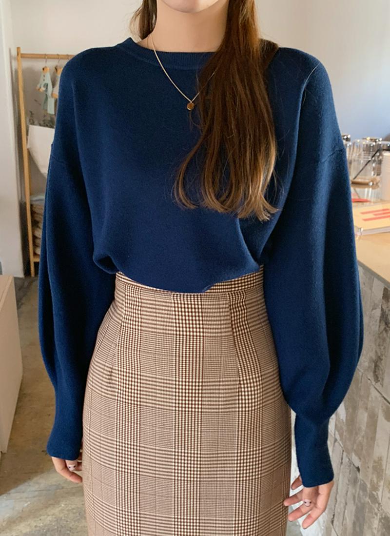 パフスリーブニット