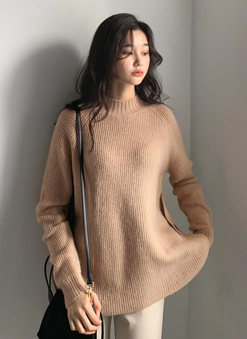 サイドボタンラグランニット・全3色