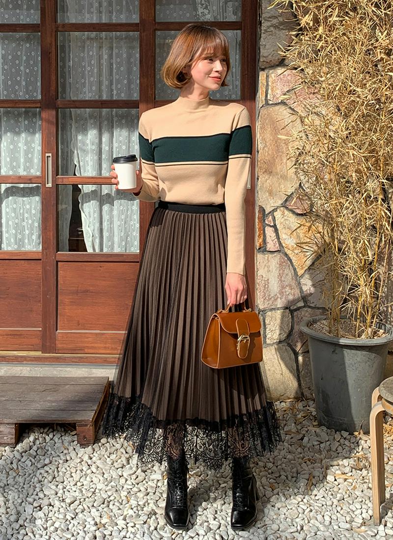 コントラストラインニット・全4色