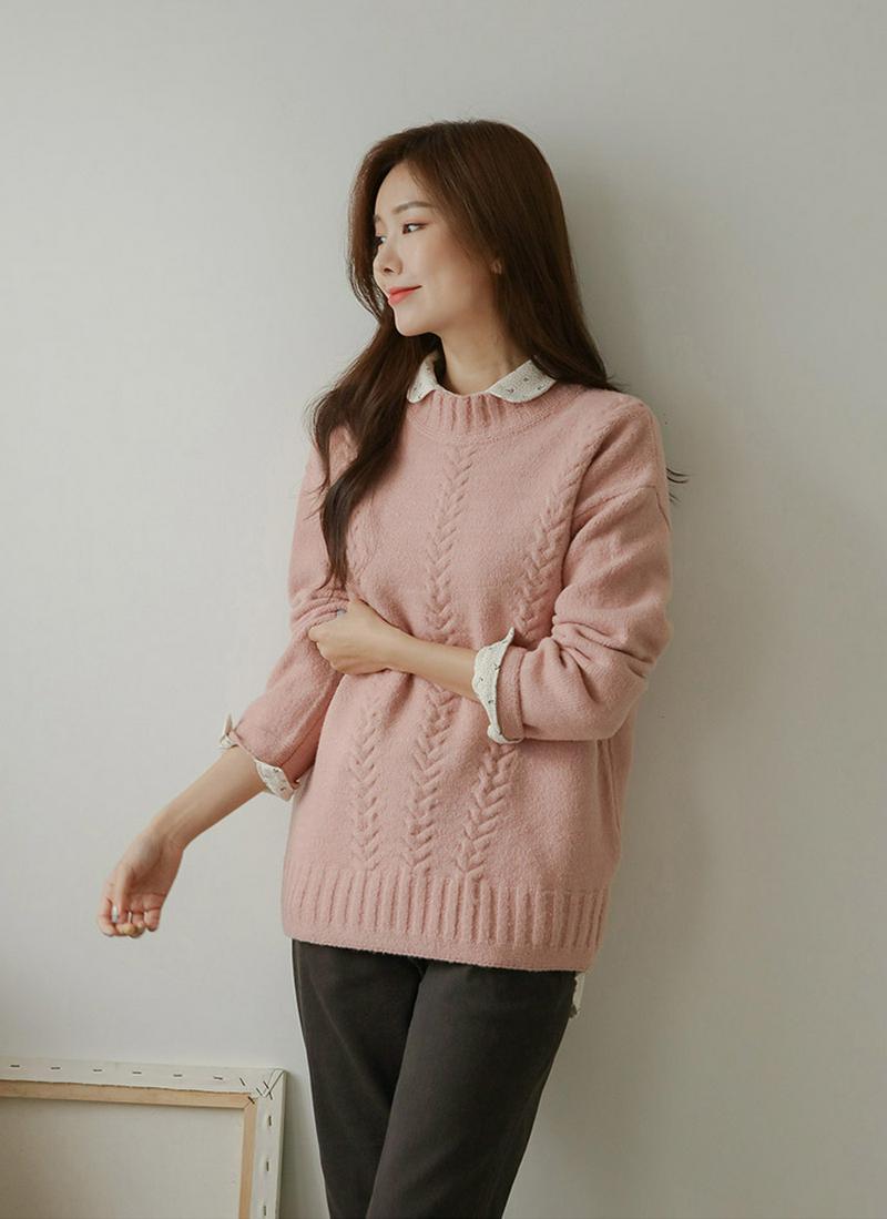 パターンラインニット