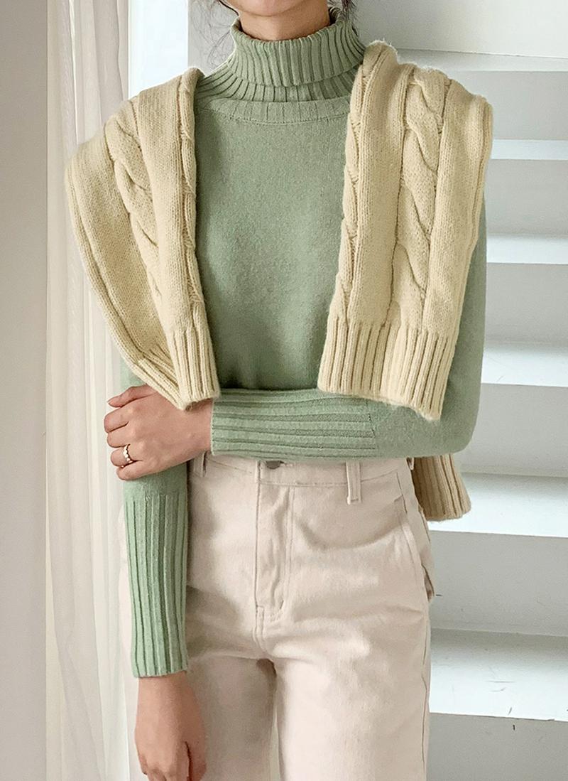 ラグランタートルネックニット・全4色