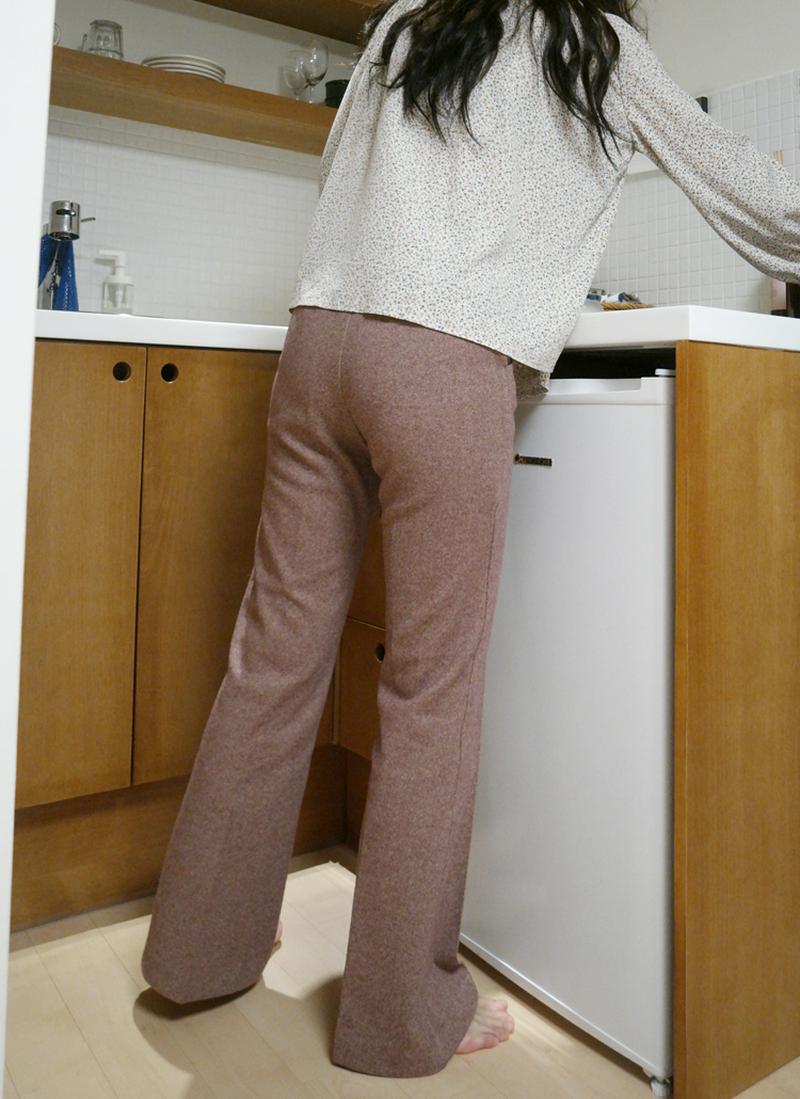 メランジブーツカットパンツ