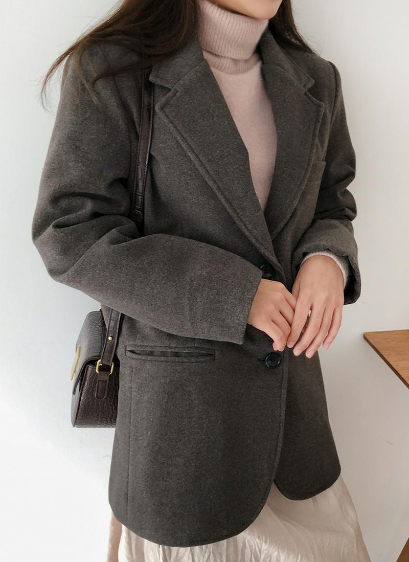 ウール混紡シングルジャケット