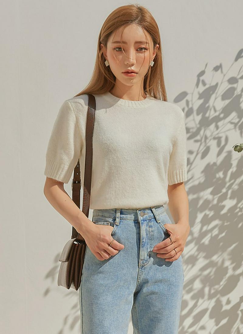 アクリル混ソフトラウンドニット